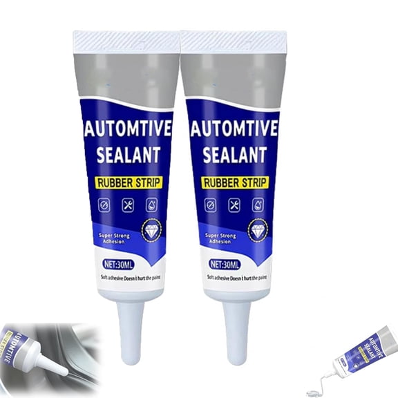 Car Rubber Seal Adhesive Glue, Car Door Rubber Sealant Adhesive – 2‑in‑1 Seal & Bond Automotive Repair Glue, Tears & Loose Trim for Cars (2Pcs)