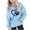 Blue, variant on HAOTAGS Girls Graphic Print Hoodie (2-14) Long Sleeve Hooded Sweatshirt with Pocket Black Size 5