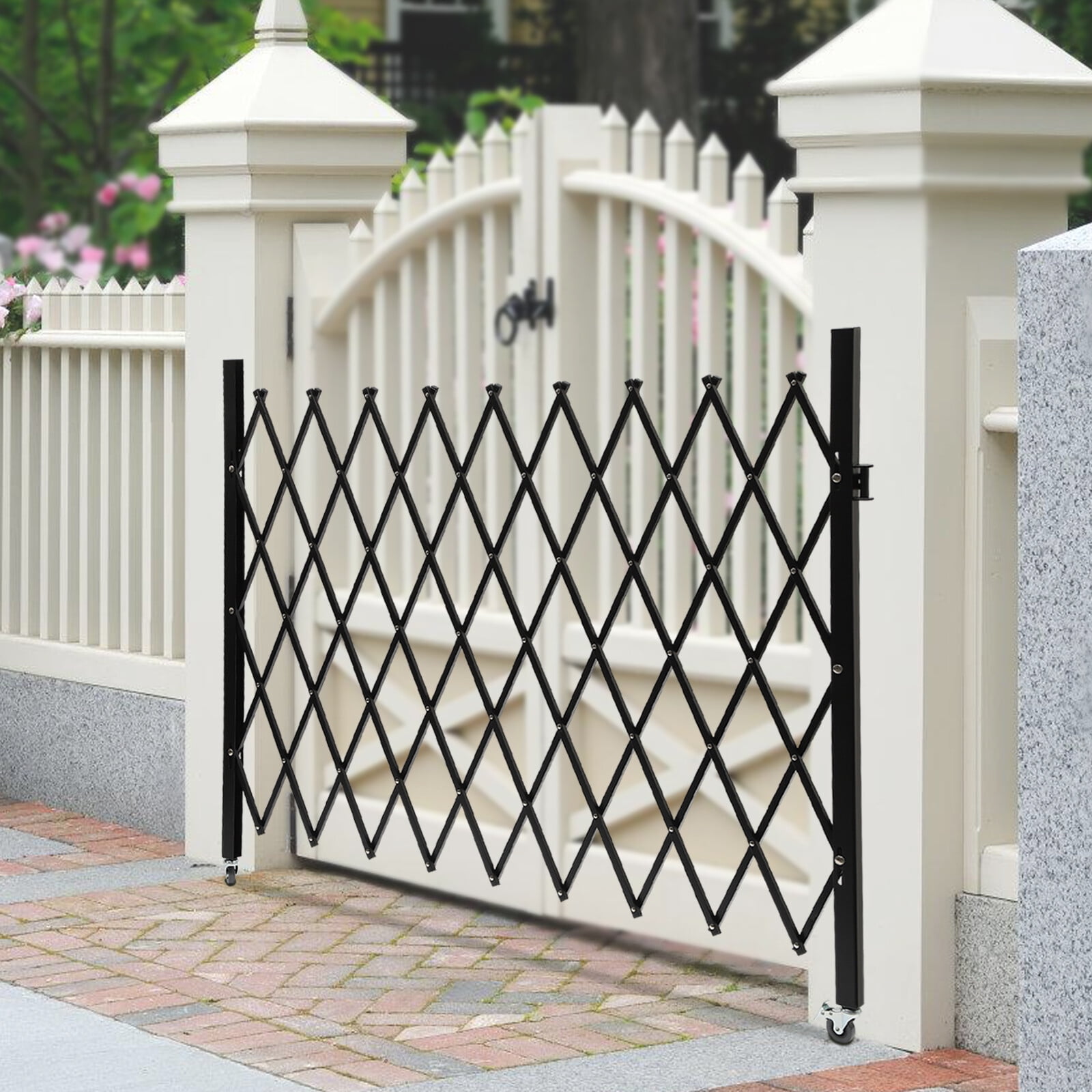 Single Folding Security Gate, Folding Door Gate for Basements, Garages, Storefronts, Kindergartens, Schools, and More (1.3*1.8m/4.27*5.91ft)