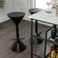 thumbnail image 2 of Chronos 29.75" Modern Industrial Iron Hourglass Backless Bar Stool with Foot Rest, Black, 2 of 9