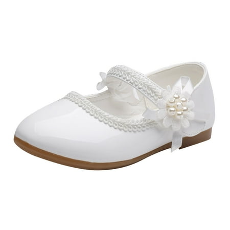 

kpoplk Baby Walking Shoes Girl Shoes Small Leather Shoes Single Shoes Children Dance Shoes Girls Slippers For Toddler Girls(White)