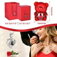 thumbnail image 2 of Romantic Teddy Bear with Preserved Rose and Necklace, Real Rose in Elegant Gift Box for Women, Preserved Roses Gifts for Valentine's Day, Mother's Day, Weddings, Anniversary, Birthday, Christmas, 2 of 7