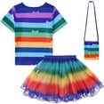 thumbnail image 2 of Girls Doll Cat T-shirt Skirt Sets Halloween Rainbow Costume Outfits 3-9Y, 2 of 6
