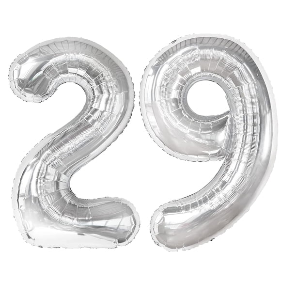 Globo digital Kelfuoya con 29 números plateados, lámina de mylar de 40 pulgadas