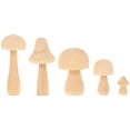 thumbnail image 1 of 5 Pcs Jouets en Bois Non Finis en Forme de Champignon DIY pour Enfants, 1 of 8