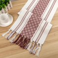 thumbnail image 4 of WWS-Table Runner, Farmhouse Cotton Table Runner with Tassels, Boho Table Runners Long for Dining Table, Washable Wine Red and White Striped Table Runner 72 Inch, 4 of 4