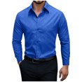 thumbnail image 2 of JXMVOJ Men's Casual Business Solid Color Long Sleeve Shirt, Cotton Fabric, Lightweight Breathable Design, Versatile for Daily, Party, Beach Outfits, 2 of 6