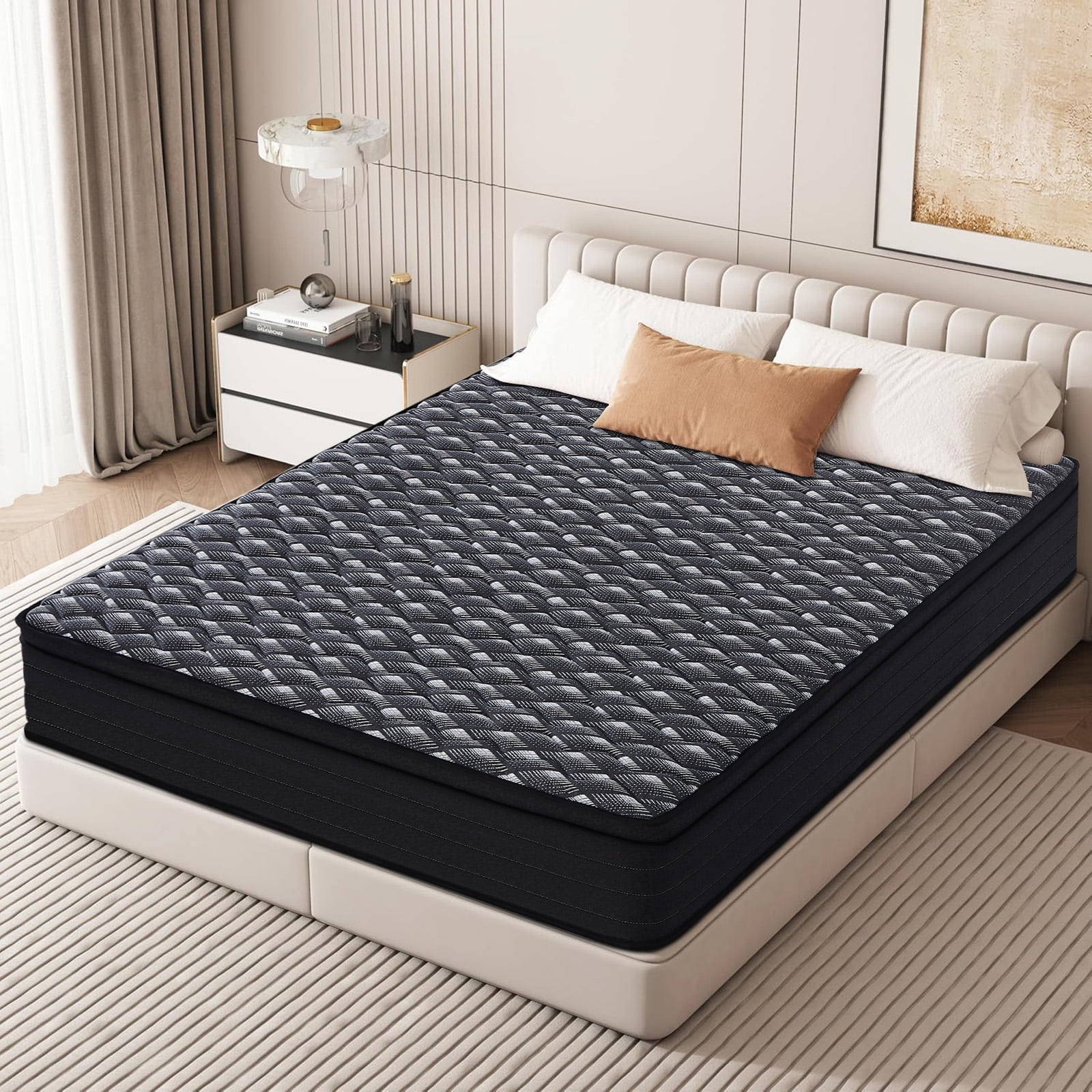 Full Size Mattress, 10 Inch Gel Memory Foam and Individual Pocket Springs,Medium Firm Spring Hybrid Mattress in a Box,CertiPUR-US