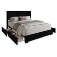 thumbnail image 4 of Home Design Rochester Queen Upholstered Storage Platform Bed Frame with Wingback Headboard and Four Under-Drawers, Black, Easy Assembly, 4 of 5