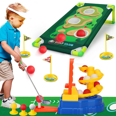 Richgv Toddler Golf Toy Set with Golf Board Putting Mat, Kids Golf Club Outdoor Indoor Sports Toys for Kids 3-6, Birthday Christmas Boys Girls Gifts