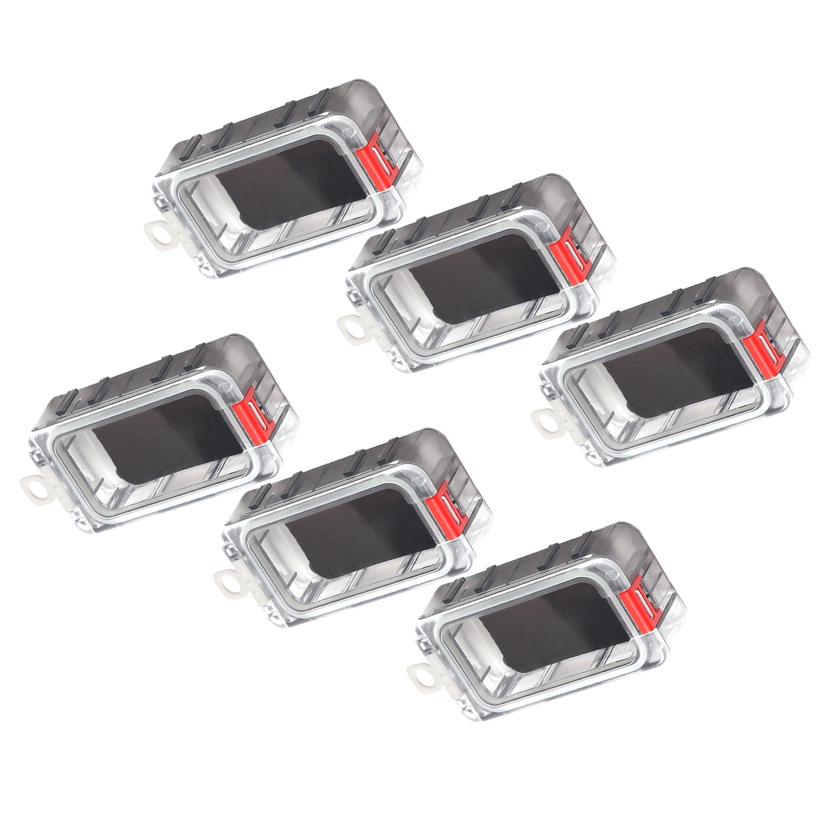 Rupoun Spliceable Night Glow Fishing Tackle Box, Magnetic Waterproof Lure Bait Organizer Tool Container for Outdoors (Red White, 6 Pieces, 5.12x3.15x2.36 inches / 13x8x6 cm)