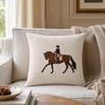 thumbnail image 3 of Clearance Horse Throw Pillow with Insert 18x18", Velvet Equestrian Accent Cushion for Couch Bed, 1 Pack, 3 of 6