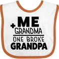 thumbnail image 3 of Inktastic Me Plus Grandma Equals One Broke Grandpa Boys or Girls Baby Bib, 3 of 4