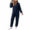 thumbnail image 2 of Timegard Combinaisons Grande Taille pour Femmes Automne Hiver en Molleton Doux à Capuche avec Fermeture Éclair, Pyjama Chaud, 2 of 6