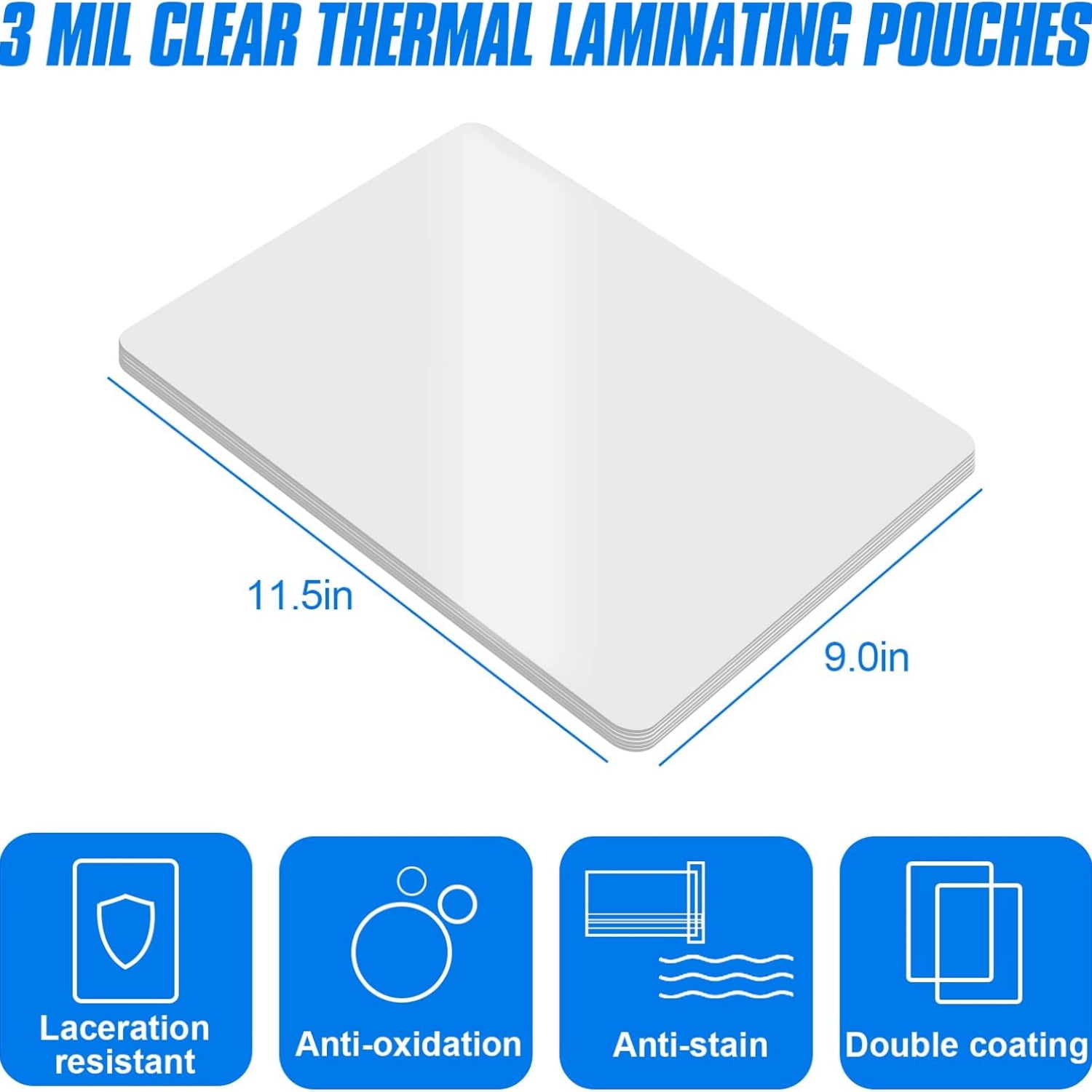 600 Pack Laminating Sheets, Holds 8.5 x 11 Inch Sheets, 3 Mil Clear Thermal Laminating Pouches 9 x 11.5 Inch Lamination Sheet Paper for Laminator, Round Corner Letter Size