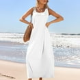 thumbnail image 5 of Ahuyic Summer Plus Size Dress For Women, Womens Sleeveless Crew Neck Casual Dress, Womens Casual Sleeveless Sundress Summer Spring Crewneck Tank Loose Beach Short Dresses, 5 of 6