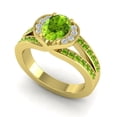 thumbnail image 2 of Diamond-Capitals 2.35 Carat Oval Cut Peridot Gemstone Luxurious Engagement Ring for her Solid 14K Yellow Gold Size 5, 2 of 8