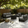 thumbnail image 6 of LayinSun Oversized Aluminum Outdoor Furniture Set, 4 Piece Patio Sofa Sets with Fire Pit Table, Deep Seating and Upgraded 6-inch Cushions for Porch, Balcony, Deck, 6 of 7