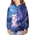 thumbnail image 3 of FUIALDOLG 14-16 Years Boys Zip Up Hoodies Kids Galaxy Axolotl Octopus Graphic Hooded Sweatshirt with Pockets Casual Winter Jackets, 3 of 7