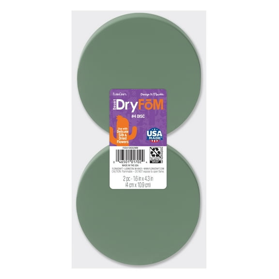 FloraCraft Floral Desert DryFōM 2 Piece Disc 1.6 inch x 4.3 inch Green