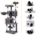 thumbnail image 4 of Alden Design 73"H Multi-level Cat Tree Tower with Condos and Perches, Dark Gray, 4 of 9