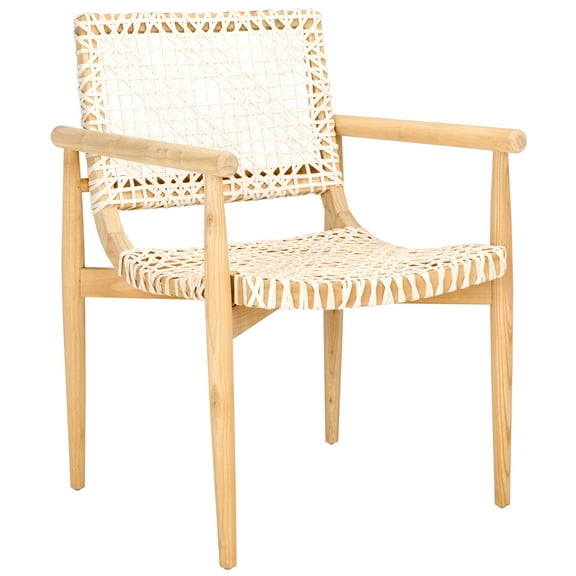 SAFAVIEH Sianna Accent Chairs, Natural/White (22.8 in. W x 23.4 in. D x 32.9 in. H)