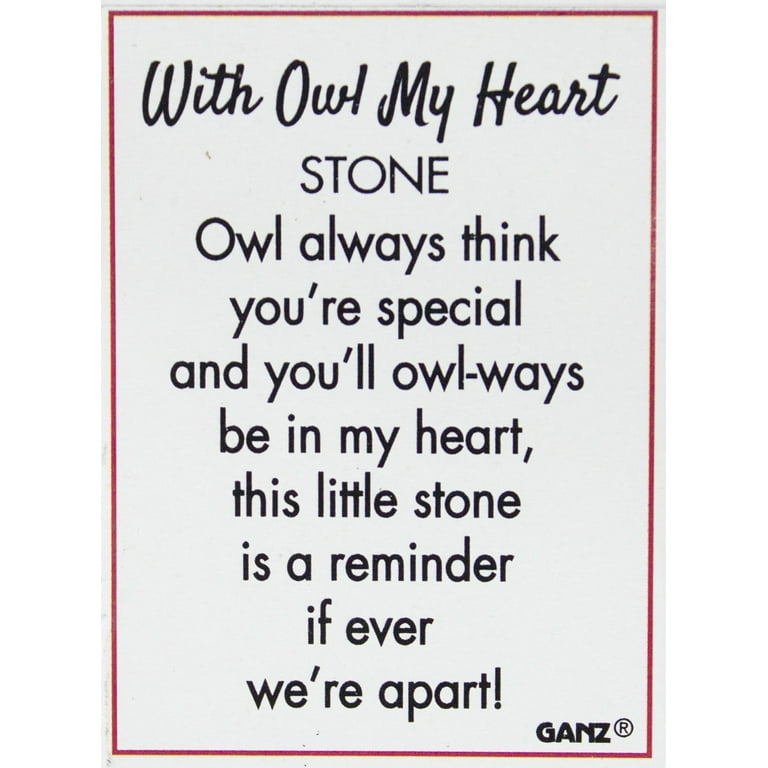 With Owl My Heart Owl Pocket Stone With Story Card (Owl Ways