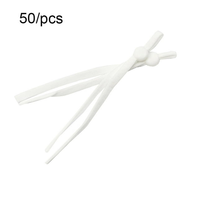 Banda elástica de licra Cuerda de orejera elástica ajustable Cuerda de costura para manualidades de bricolaje, Blanco, 50 piezas Scienceny HA8129-05B