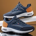 thumbnail image 3 of CORASUN Men's Blue PU Leather Casual Shoes, Waterproof Lightweight Non-Slip Walking Sneakers for Men & Teens, Daily Work and Outdoor Travel, 3 of 10
