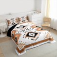thumbnail image 3 of Homewish Wheat Boho Aztec Bedding Comforter Set, Western Bohemian Old Fashion Twin Comforter Sets, Teens Adult Women Men Reversible Bedding Set, Lightweight Room Decor, 2pcs, 3 of 8