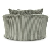 Signature Design by Ashley Lindyn Oversized Swivel Fabric Accent Chair in Gray