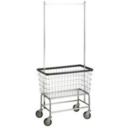 R&B Wire 200F56 Large Capacity Wire Frame Metal Laundry Cart with Double Pole Rack