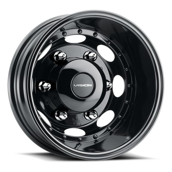 16x5.5 Vision 181Z Hauler Dually Rear Gloss Black Wheel 6x205 (-126.05mm)
