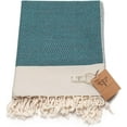 thumbnail image 3 of Smyrna Turkish Cotton Petrol 100% Organic Cotton Throw, 50” x 60”, 3 of 7