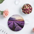 thumbnail image 4 of RYLABLUE Lavender Set of 4 Round Coaster for Drinks, Absorbent Ceramic Stone Coasters Cup Mat with Cork Base for Home Kitchen Room Coffee Table Bar Decor, 4 of 5