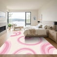 thumbnail image 3 of ODIKA 4'x6' Machine Washable Non-Slip Area Rug, Pink Abstract Swirl High Traffic Rug, Pink, 924267, 3 of 7