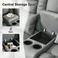 thumbnail image 4 of IPKIG Loveseat Recliner Sofa, Double Manual Recliner RVs Sofa with Storage Console, Side Pockets Cup Holder, Wingback Loveseat Reclining Couch for Living Room, Bedroom, RVs, Gray, 4 of 7