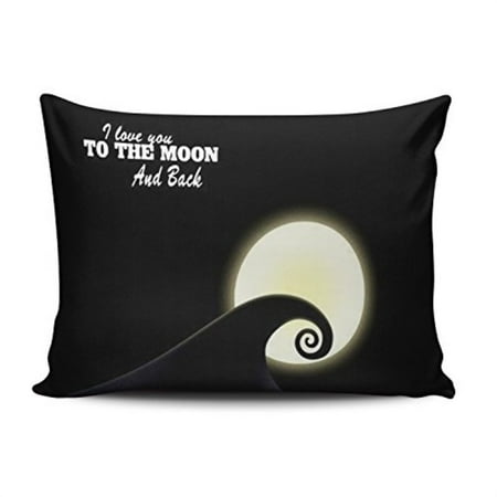 Keibike Personalized I Love You To The Moon And Back Nightmare Before Christmas Pattern Rectangle Decorative Pillowcases Retro Z