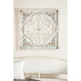 thumbnail image 3 of DecMode Gray Metal Scroll Cutout Home Wall Decor with Brown Wood Accents, 36" x 1" x 36", 3 of 14