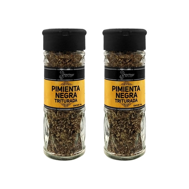 PONTINO Pimienta Negra Triturada 48g 2 Piezas