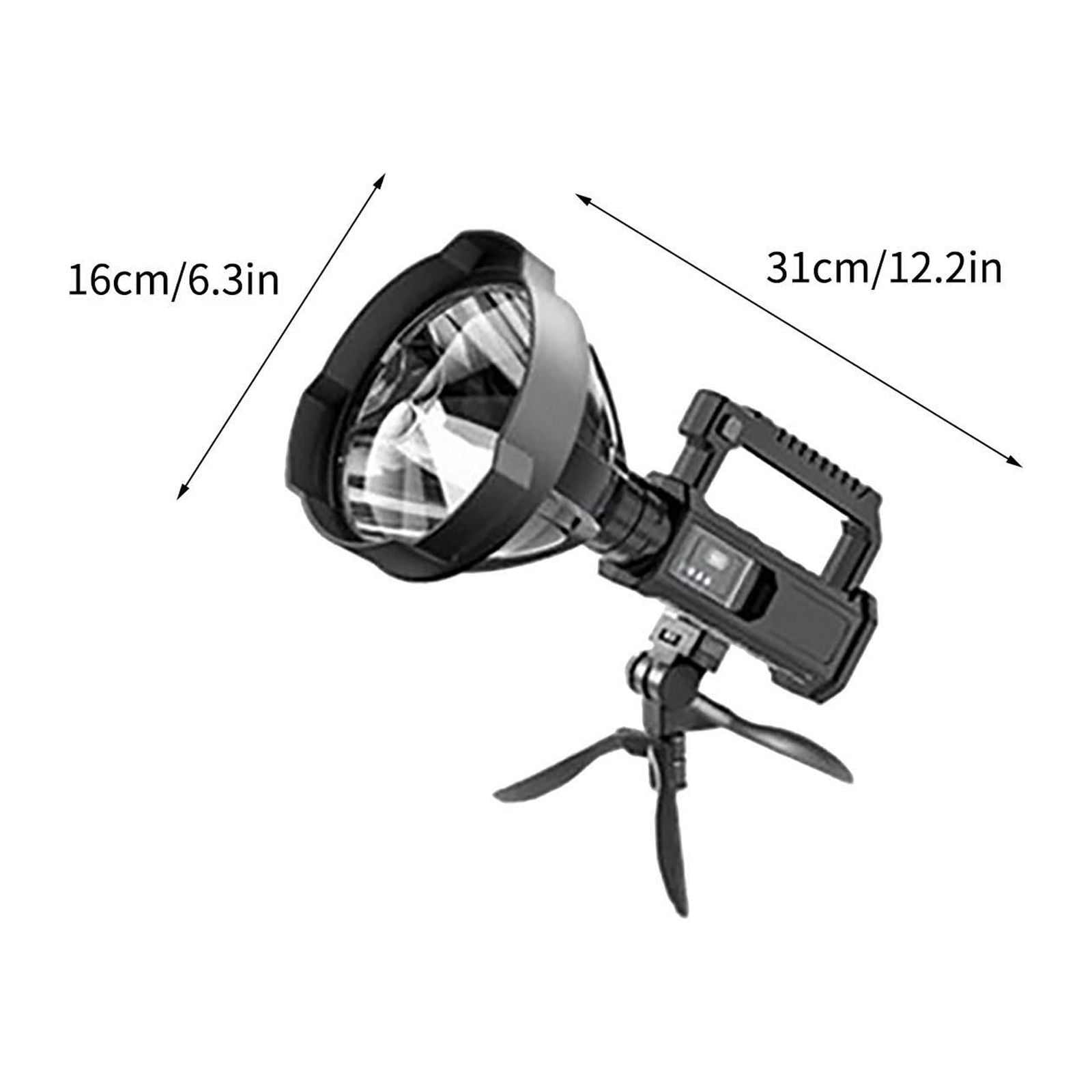 90000 Lumens Rechargeable LED Flashlight XHP Super Bright 500m Beam 4 Modes IPX5 Waterproof 6000mAh Battery USB Power Bank for Camping Hiking Hunting Fishing Outdoor Emergency Searchlight