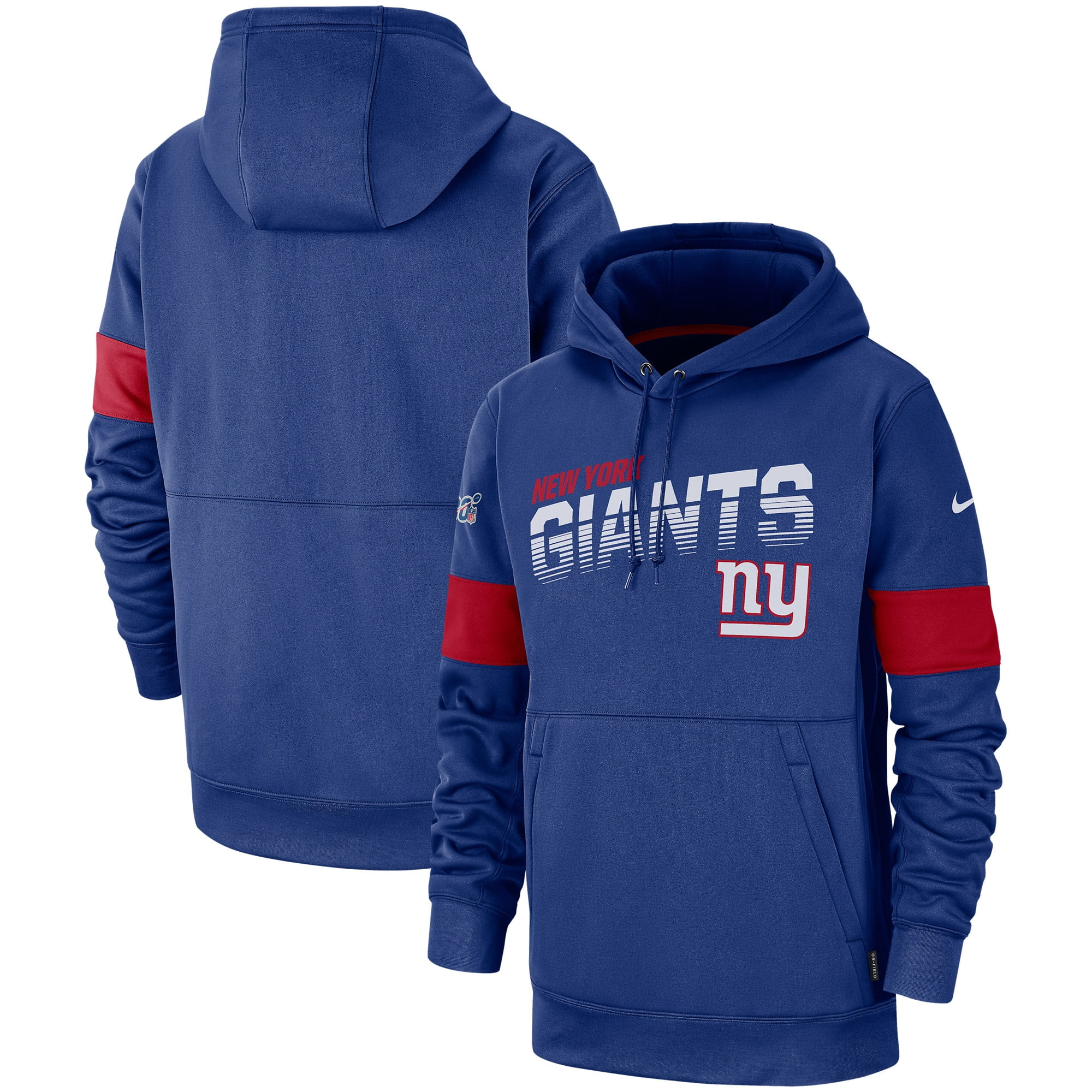 New York Giants Nike Sideline Team Logo Performance Pullover Hoodie
