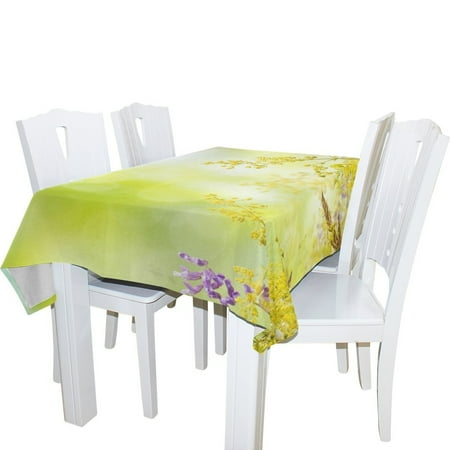 Popcreation Purple Floral Tablecloths Yellow Table Top Decoration