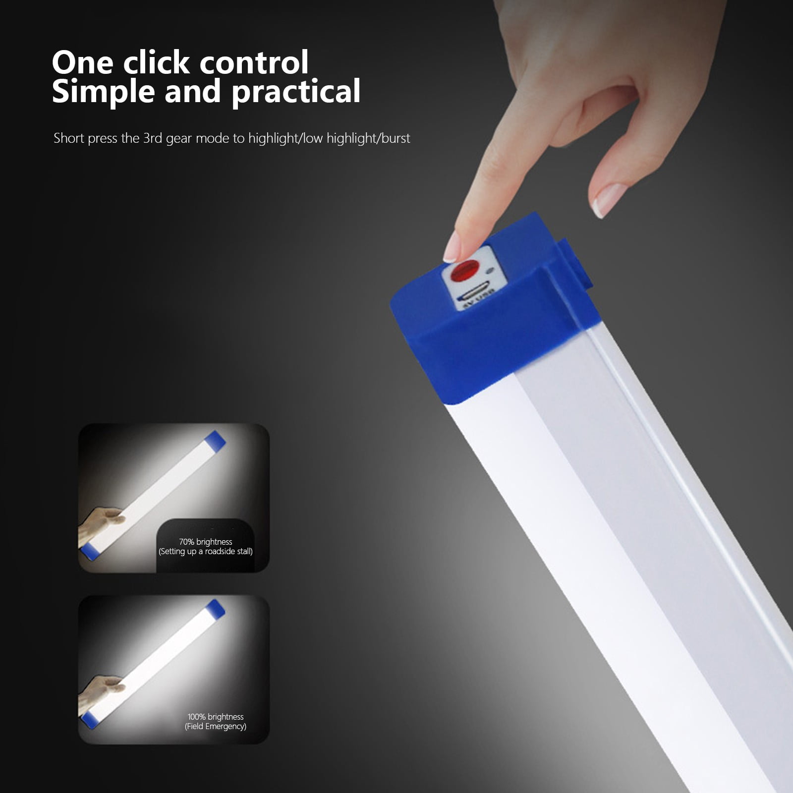 WQJNWEQ LED Emergency Lights Portable Rechargeable Lights Wireless Mobile Camping Lights Home Strong Magnetic Lighting Tube Outdoor Sales