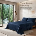 thumbnail image 5 of WVG Bamboo Sheet Set King Size, Soft Cooling Bedding Set with Embossed Stripe Design, Deep Pocket Fitted Sheet, Breathable & Smooth Bed Sheets for Hot Sleepers, 5 of 9