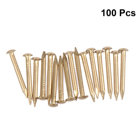 WASHWEPE 100pcs Brass Nails for DIY Projects Installation Antique Style