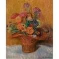 thumbnail image 2 of William James Glackens 12x14 Black Ornate Wood Framed Double Matted Museum Art Print Titled: Red Basket of Zinnias (1915), 2 of 5