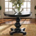 thumbnail image 2 of Beaumont Lane Pine Wood Grain Round Table in Satin Black, 2 of 2