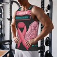 thumbnail image 5 of Gukieu Ribbon With Angel Wings Print Men's Quick Dry Fitness Vest, Round Neck Sleeveless Fitness Bodybuilding Top-Medium, 5 of 7