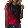 thumbnail image 1 of Gibobby Camiseta de manga corta para mujer Camiseta manga corta con cuello redondo y estampado moda informal para mujer(Rojo,XL), 1 of 4